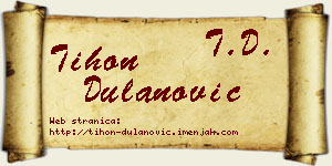 Tihon Dulanović vizit kartica